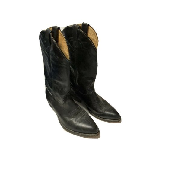 Vintage Heritage West Black Leather Western Boots - Picture 2 of 7